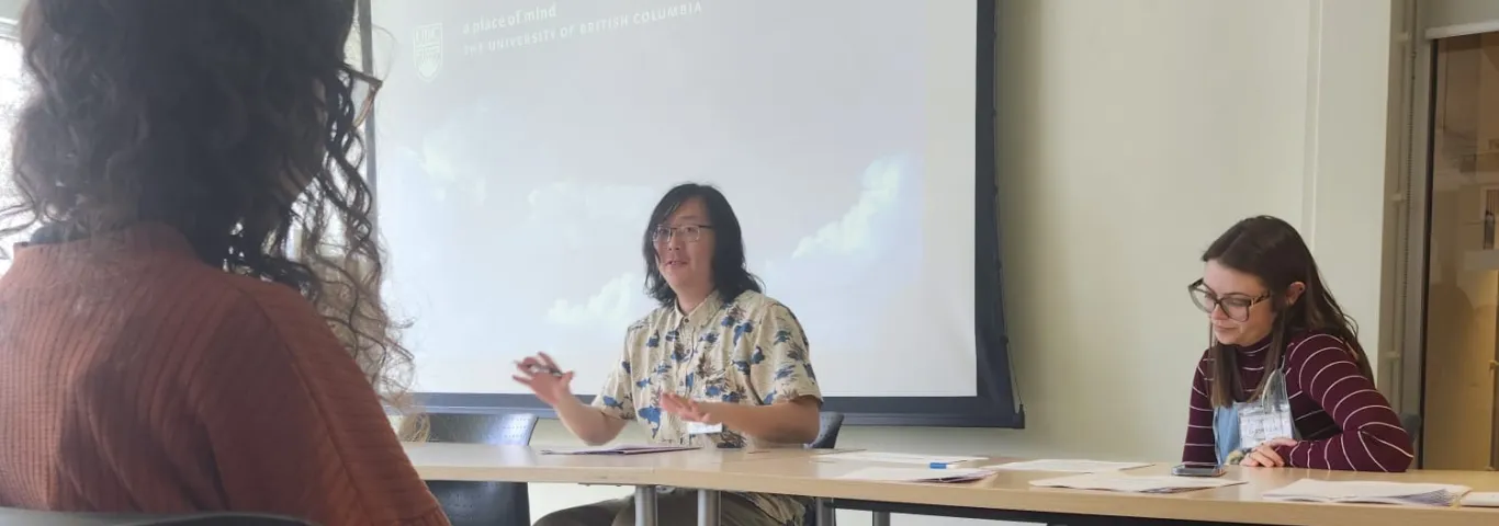 Wang presenting at conference