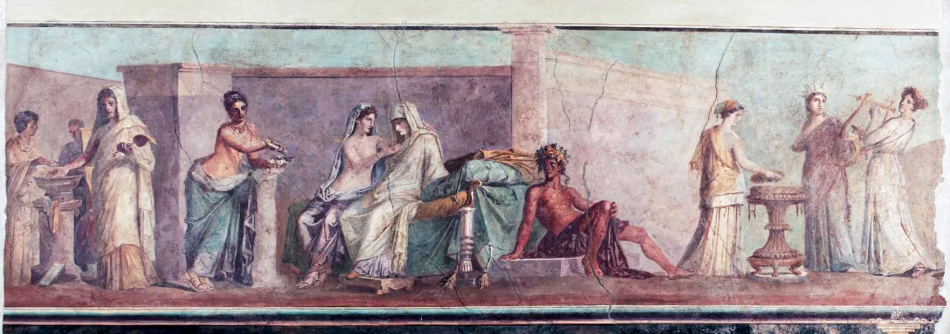 "Painting of an ancient Roman wedding"