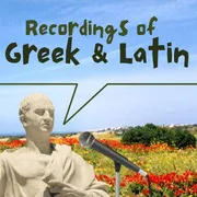 Greek statue with microphone Recordings of Greek & Latin