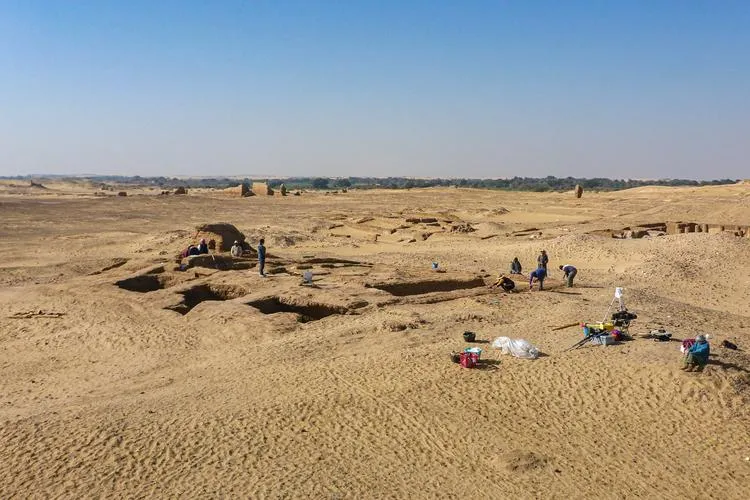 Excavation site in a desert