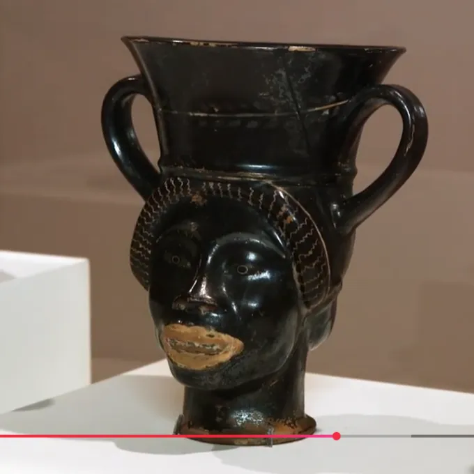 vase with image of face