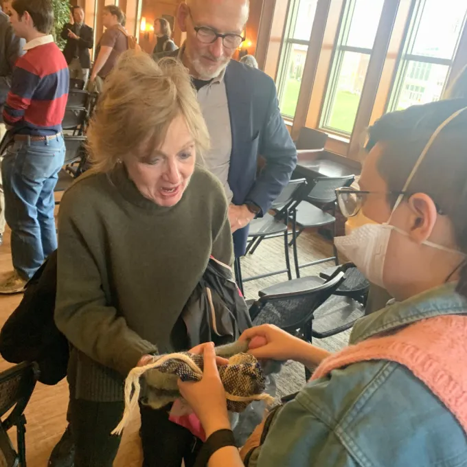 Mizera and Risch look at wool from Kamen's ancient textiles class