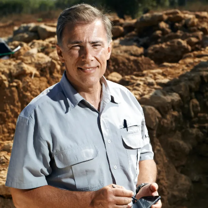 "Michael Cosmopoulos at an archaeological excavation"